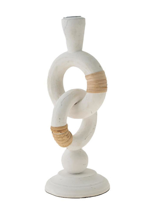 Zen Collection Кандилник Дърво в Бял Цвят 12x31...