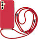 Orso Liquid Back Cover Μεταλλικό με Λουράκι Κόκκινο (Galaxy S24)