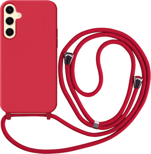 Orso Liquid Back Cover Μεταλλικό με Λουράκι Κόκκινο (Galaxy S24)