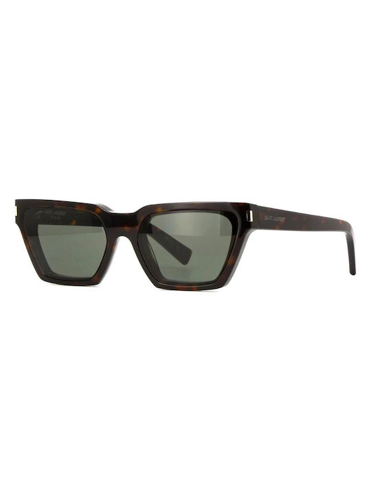 Ysl Sonnenbrillen mit Braun Schildkröte Rahmen und Grün Linse SL 633 002