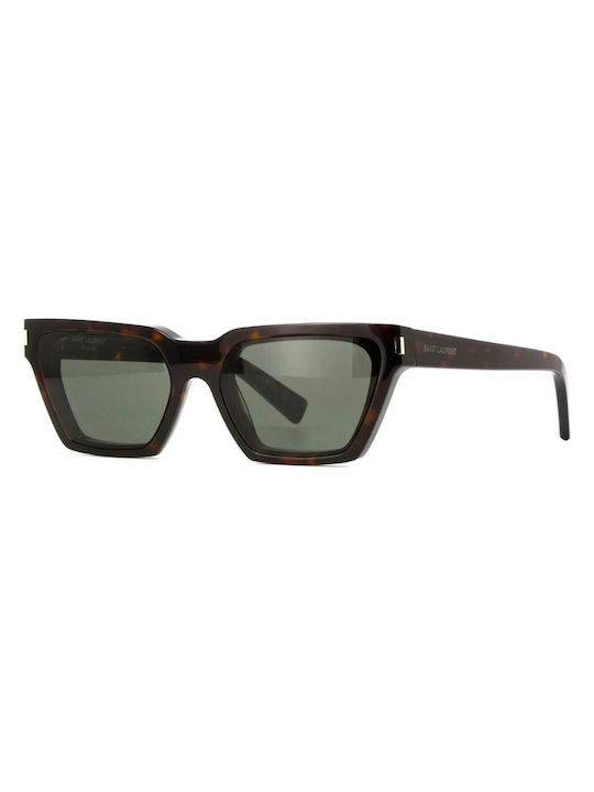 Ysl Calista Women's Sunglasses with Brown Tartaruga Plastic Frame and Green Lens SL 633 002