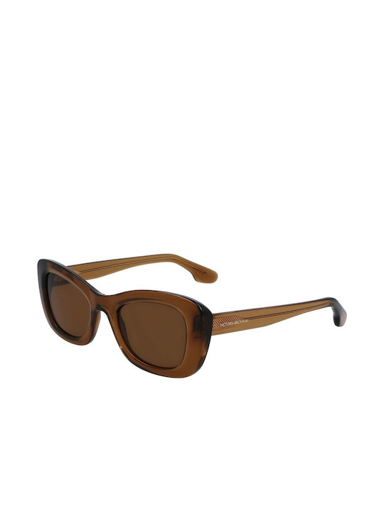 Victoria Beckham Women's Sunglasses with Brown Plastic Frame and Brown Lens VB657S 24