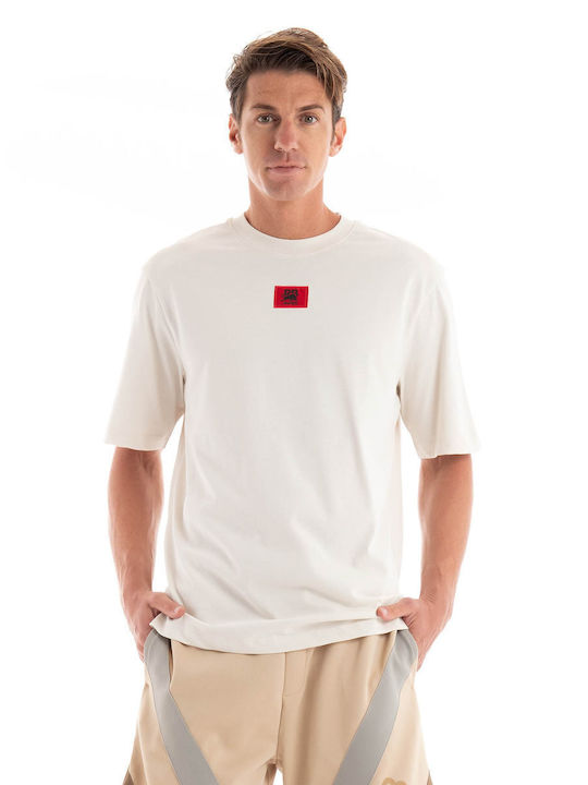 Hugo Boss T-shirt Bărbătesc cu Mânecă Scurtă Off White