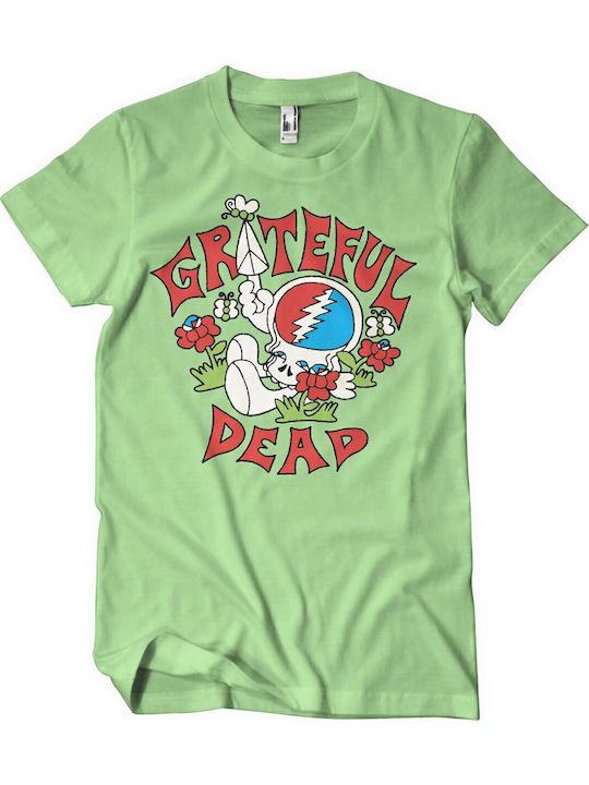 Paperinos Grateful Dead Peace T-shirt Green Cotton