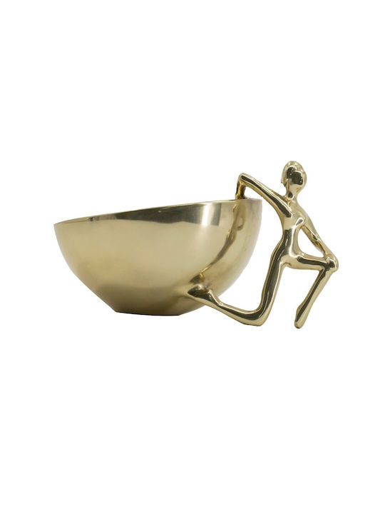 Artekko Figurine Διακοσμητικό Μπωλ Μεταλλικό Χρυσό 17.8x13.3x10.5cm