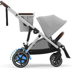 Cybex E-Gazelle S Baby Stroller Suitable for Newborn Lava Grey Silver Frame 14.7kg