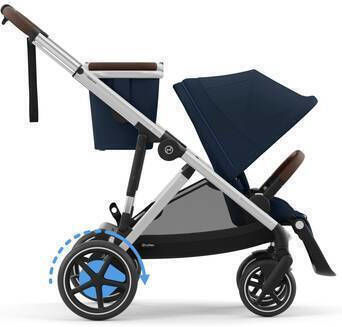 Cybex E-Gazelle S Kinderwagen Geeignet für Neugeborene Ocean Blue Silver Frame 14.7kg