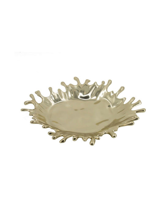 Artekko Splash Διακοσμητική Πιατέλα Μεταλλική Χρυσή 45x41x6εκ.