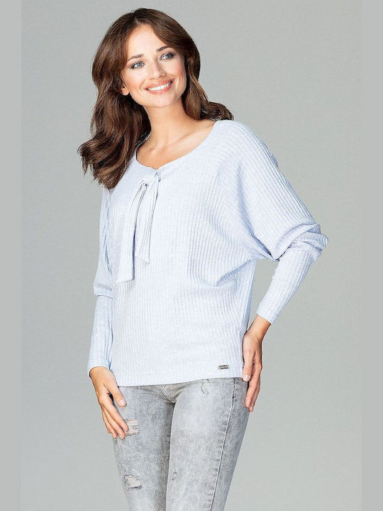 Lenitif Damen Langarm Pullover Blau