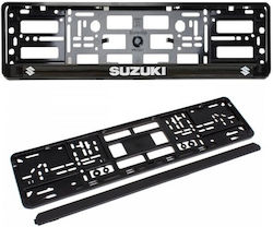 Европейска пластмасова карбонова рамка за номерни табели с лого на Suzuki - 1 брой