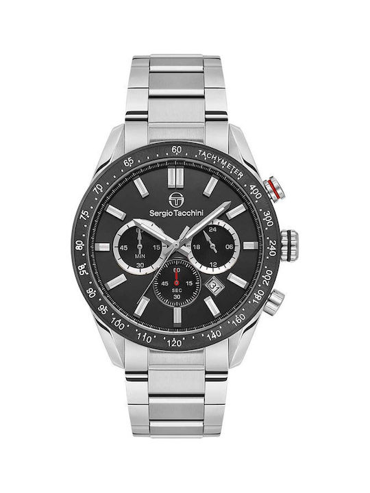 Sergio Tacchini Watch Chronograph Battery with Silver Metal Bracelet