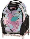Polo Base- Free School Bag Trolley Elementary, Elementary Glitter Unicorn L30 x W20 x H43cm 2024