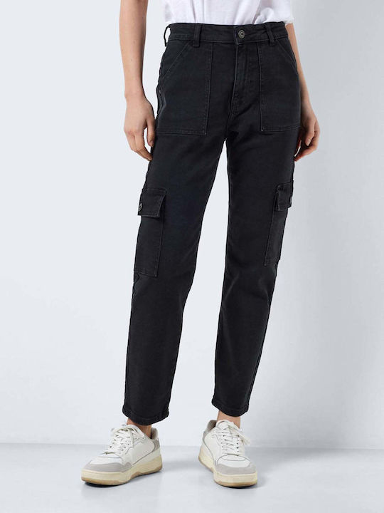 Noisy May Women's Fabric Cargo Trousers Black