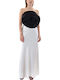 Satin Maxi Fustă Silver