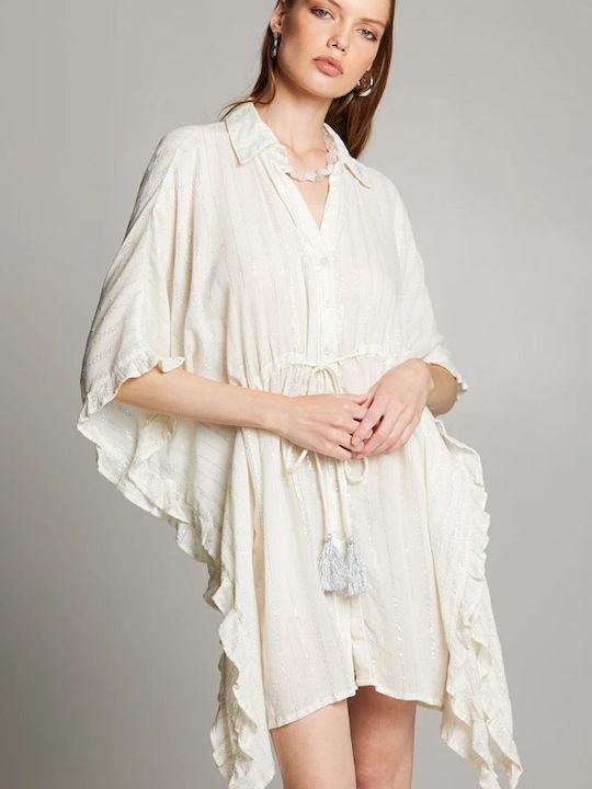 BSB Feminin Caftan de Plajă Alb