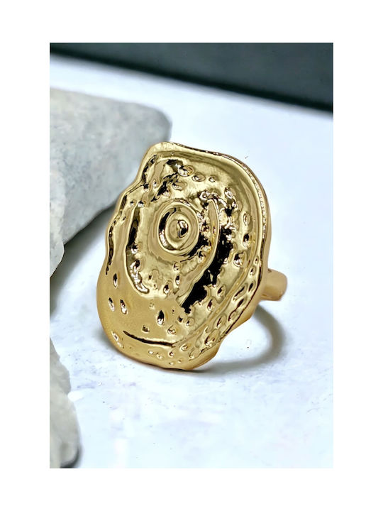 Damen Ring aus Stahl Vergoldeter