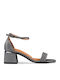 Sandalen mit Strass Silber