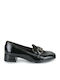 Loafer Heels With Chunky Low Heel Black