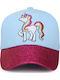 Flapjackkids Kids' Hat Jockey Fabric Sunscreen 50+ Unicorn Blue