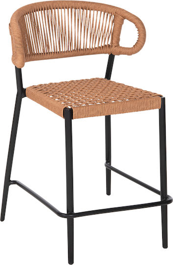 Hocker für Bar Für den Außenbereich aus Aluminium Beige 1Stück 60x56x99cm
