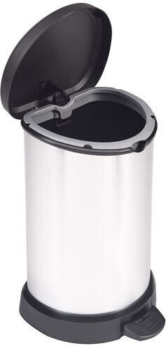 Curver Plastic Waste Bin with Pedal Black-Silver 20L