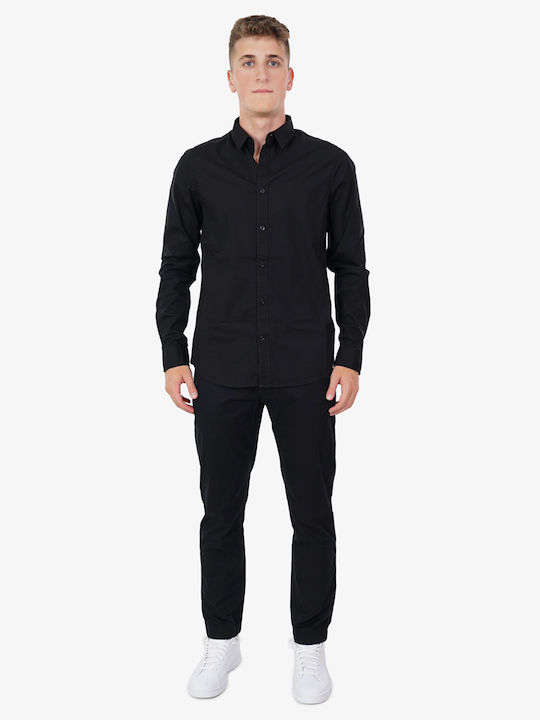 Hose Chino Elastisch in Tapered Schnitt Schwarz