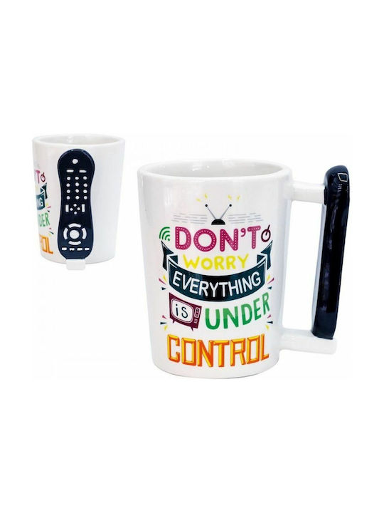 Total Gift TV Remote Control Becher Keramik Beige 300ml