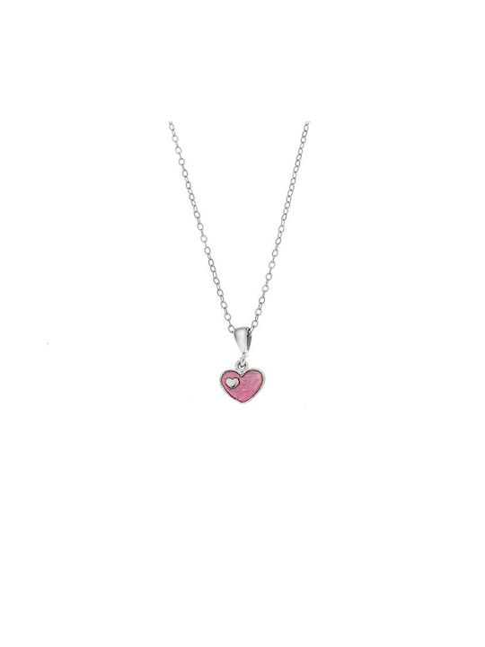 Senza Silver Chain Kids Necklaces Heart SSR3664SPK