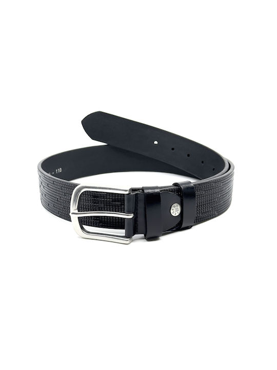 Legend Accessories Men's Leather Wide Belt Black