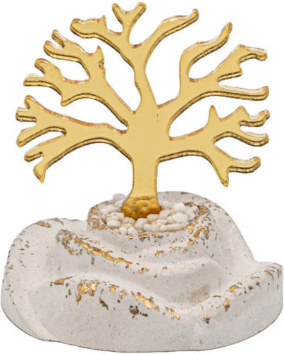 Piatra Ceramică Pomul Vieții Plexi Aurie 8cm M108r
