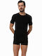 Men's Undershirt Short-sleeved in Black Color