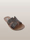 Leder Flache Sandalen für Damen in Schwarz Farbe