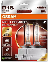 Osram Xenarc Night Breaker Λάμπες D1S Xenon Λευκό 2τμχ Osram Xenarc Night Breaker Λάμπες D1S Xenon Λευκό 2τμχ