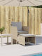 Fotoliu de exterior Rattan Bej cu pernă 50x50x36cm