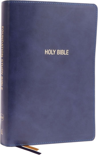 Nkjv, Foundation Study Bible, Large Print, Leathersoft, Blue, Red Letter, Thumb Indexed, Comfort Print