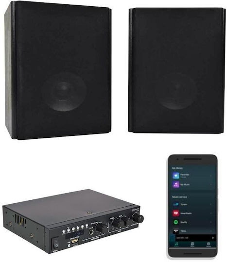 Adastra Παθητικά Σετ Ηχεία Εγκαταστάσεων 50W με Bluetooth Μαύρα