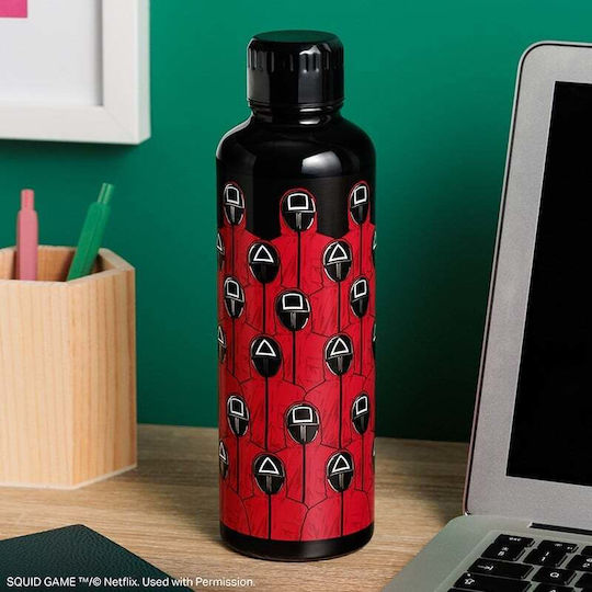 Paladone Sticlă Pentru Copii Oțel Inoxidabil Cu Pai Roșie 500ml