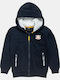 Kids Sweatshirt Cardigan with Hood and Pockets Navy Blue