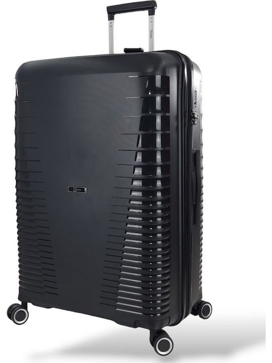 Rain Cabin Hard Travel Suitcase Black with 4 Wh...
