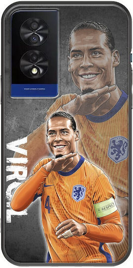 Евро 2024 Virgil Van Dijk Tcl 40 Nxtpaper 4g Черен Tpu Черен Силикон