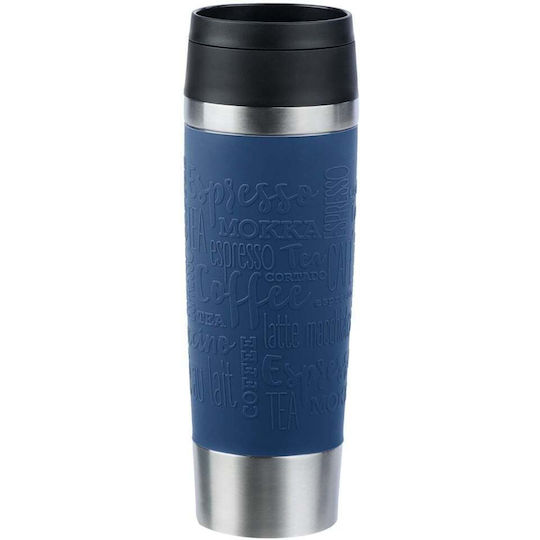 Emsa Travel Glas Thermosflasche Rostfreier Stahl 500ml Black