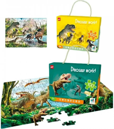 Детски Пъзел Dinosaur World за 3+ Години 100 Части (Различни Видове) 1 Бр