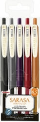 Zebra Sarasa Clip Gel Pens 0.5mm 5 Pieces