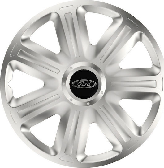 Versaco Auto Radkappen Set mit Marke Auto 4Stück 14" Silber/Silber