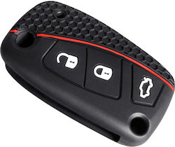 Car Key Cover Case made of with 3 Buttons for Fiat in Black Color