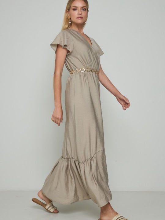 Cento Fashion Maxi Dress Wrap Gray