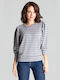 Lenitif Damen Pullover Gestreift Gray