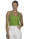 Vera Damen Sommer Bluse Baumwolle mit Trägern Grün