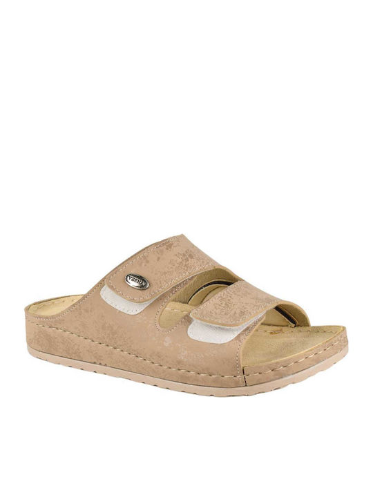 Vesna Women's Flat Sandals Anatomic in Beige Color