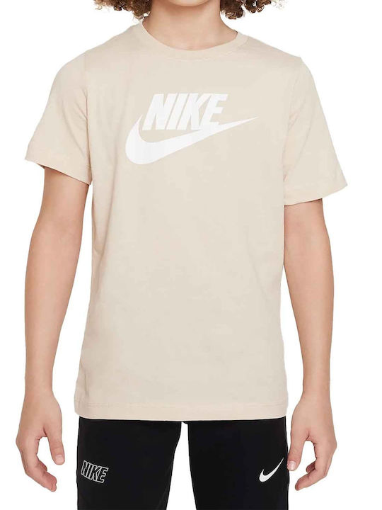 Nike Παιδικό T-shirt Μπεζ Sportswear Futura